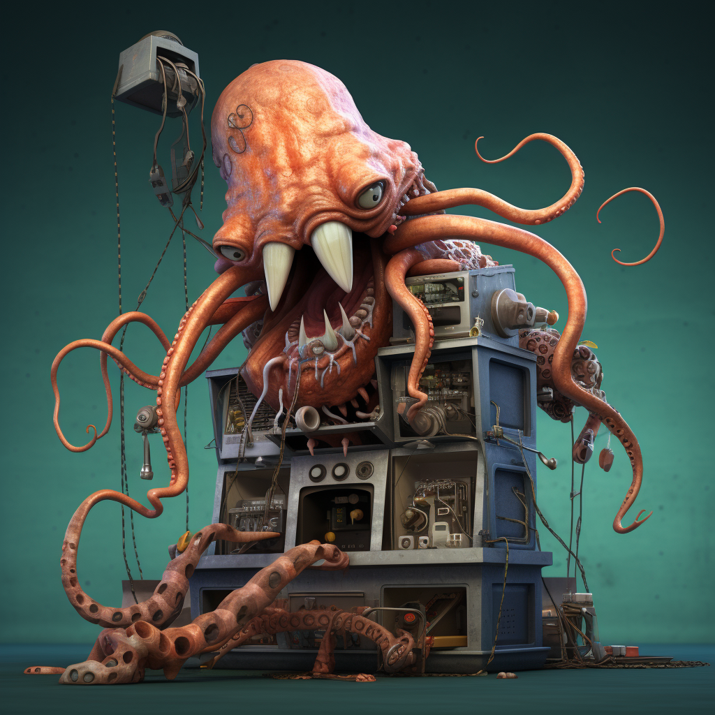 Funny monster with tentacles