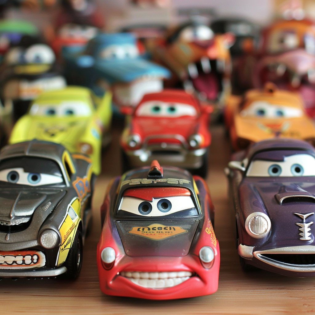 Assortment of funny monster toy cars