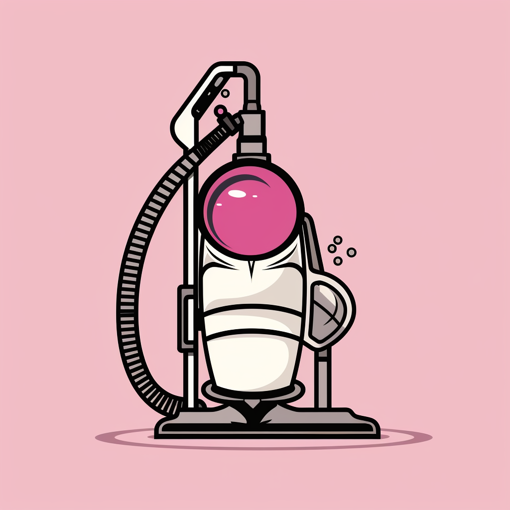 Funny standing vacuum cleaner logo design