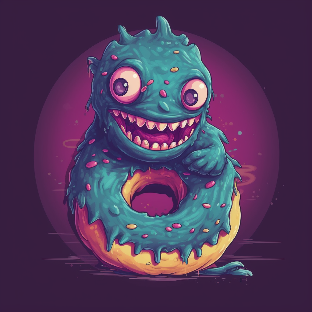 Funny sweet donut monster image