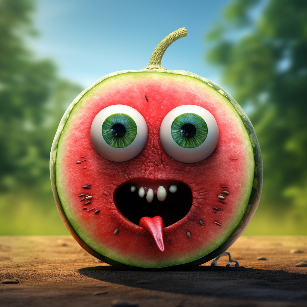 Funny watermelon with unique features