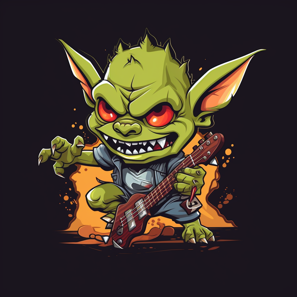 Cute Funny Goblin Chibi in Playful Cartoon Style