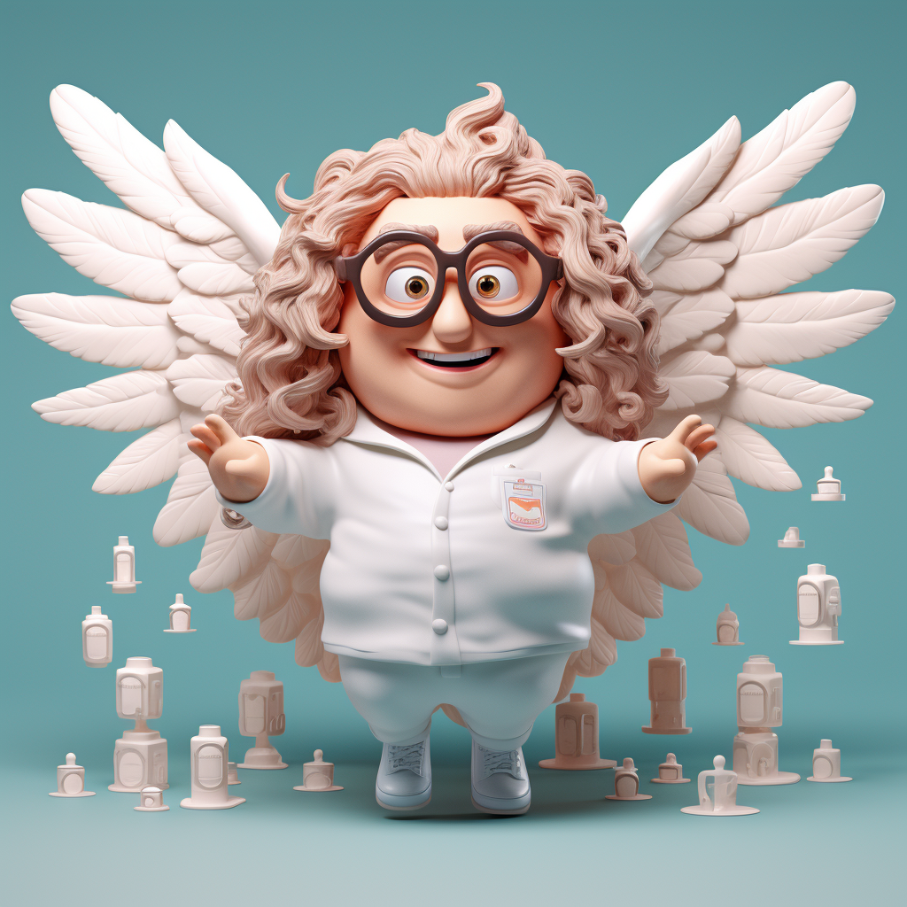 Funny Pharmacist with Angel Wings