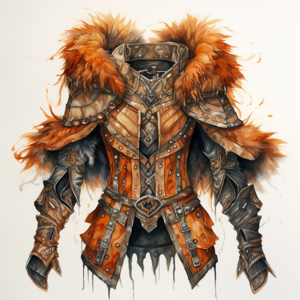 Beautiful Fur and Hide Fantasy Armor Jacket Design