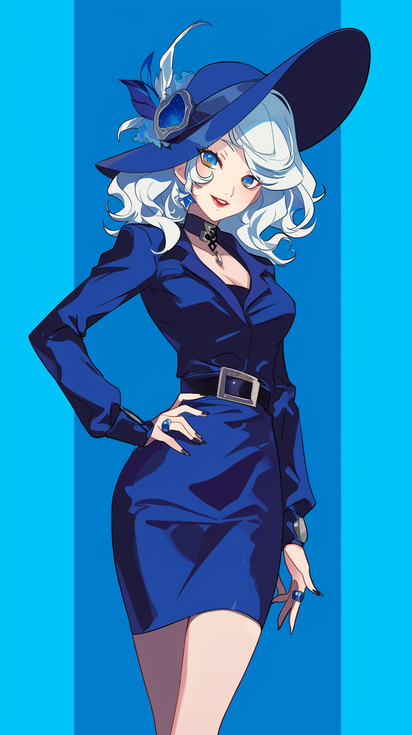 Furina in Persona 5 Art Style