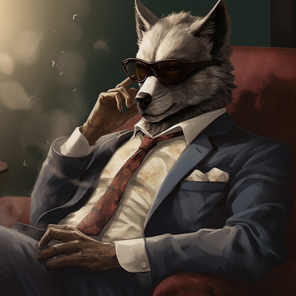 Furry anthro wolf cartel member illustration