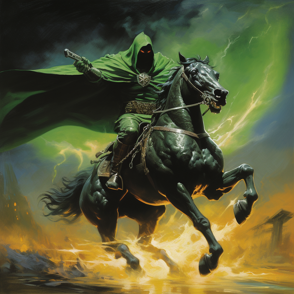 Powerful Fusion of Green Lantern, Space Ghost, and Death Dealer