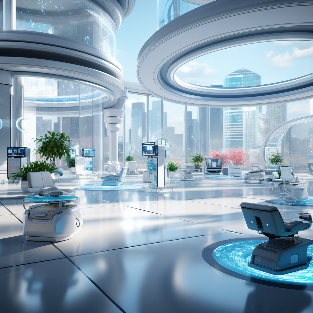 Futuristic healthcare environment concept