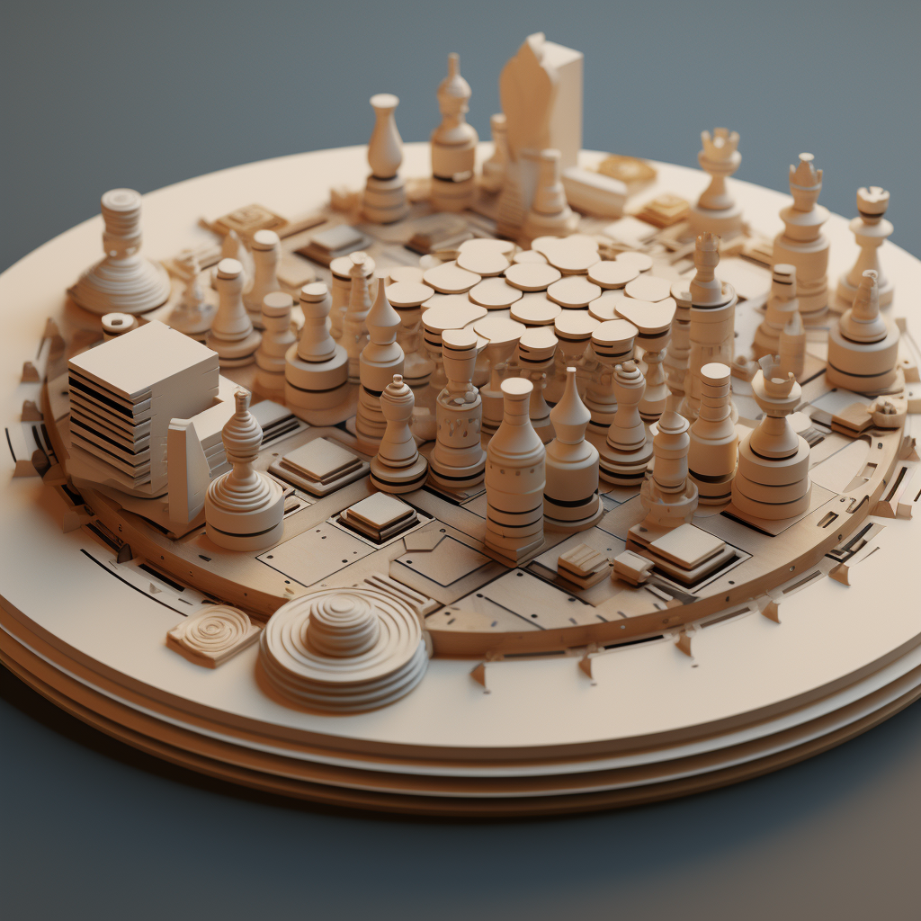 Futuristic chess board with advanced gameplay