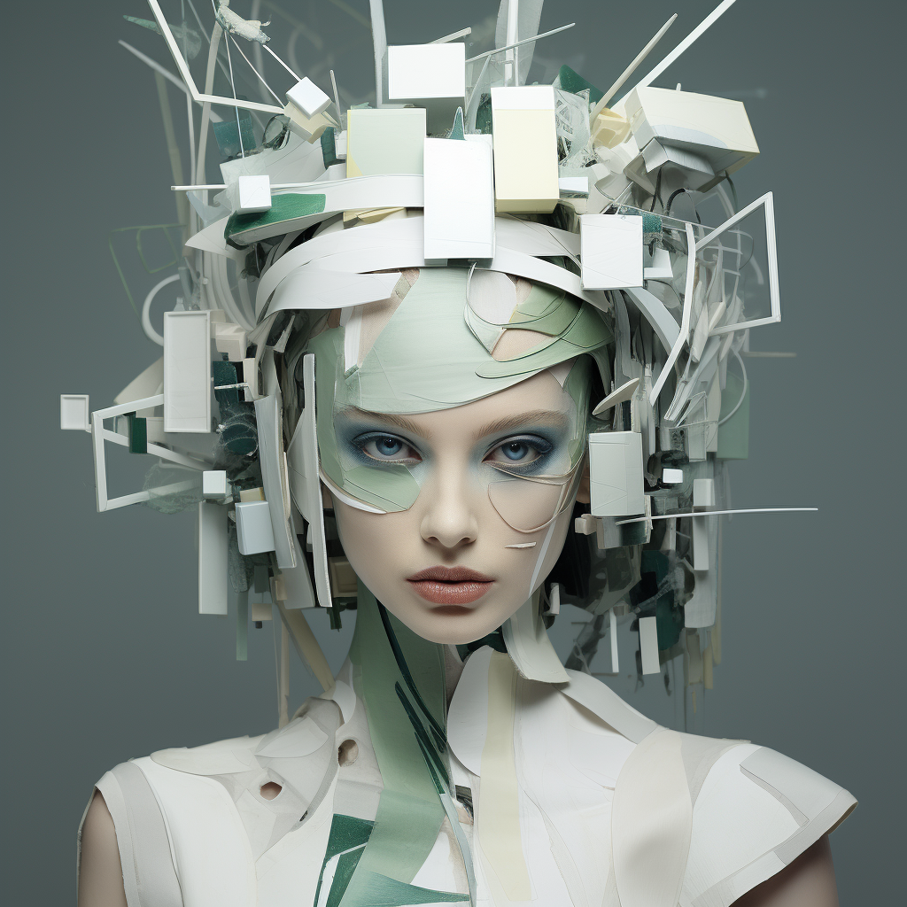 Futurist Supermodel Face Abstract Prairie Headpiece