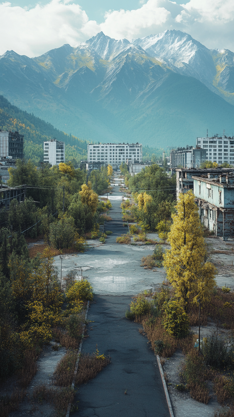 abandoned futuristic city nature reclaim