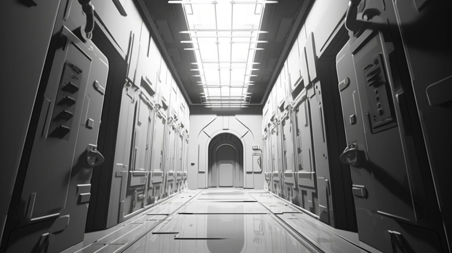 Futuristic Anime High Security Door Sketch