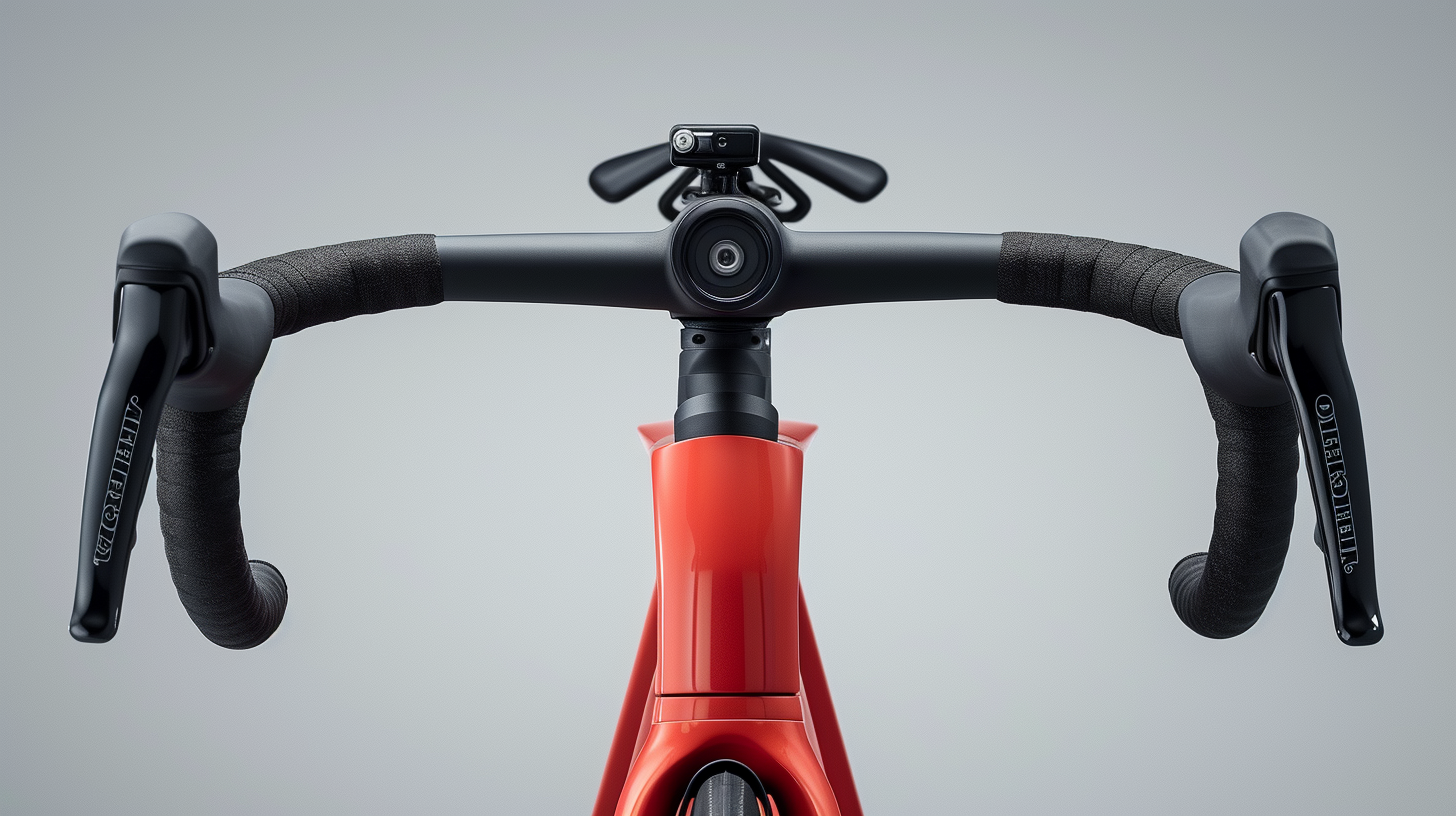 Red color futuristic bicycle handle