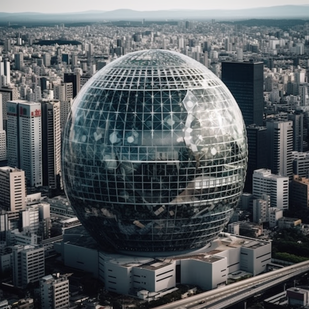 Futuristic Building in Japan City