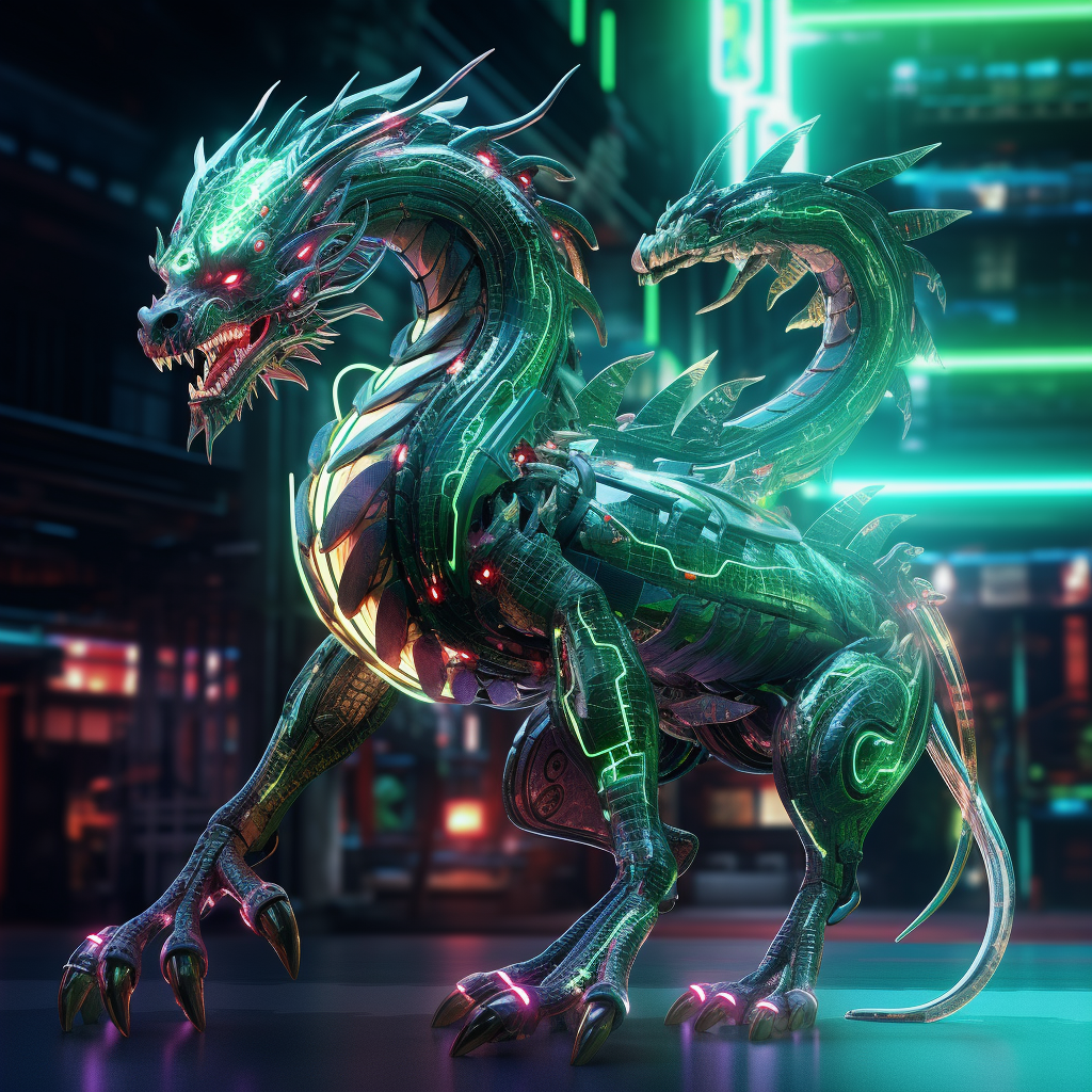 Cyberpunk Chinese Dragon Design