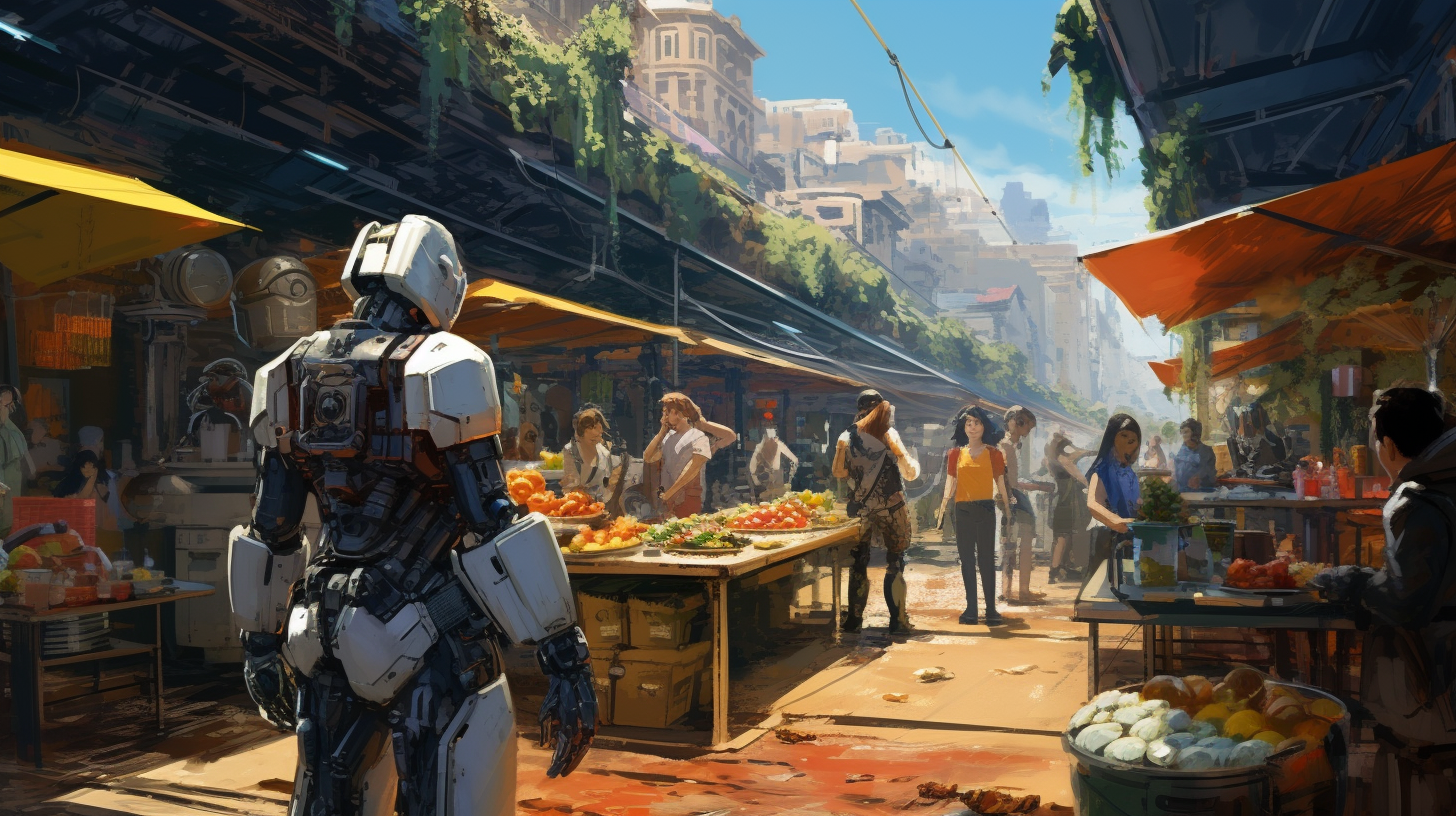 Humans and Robots Shopping for Vegetables