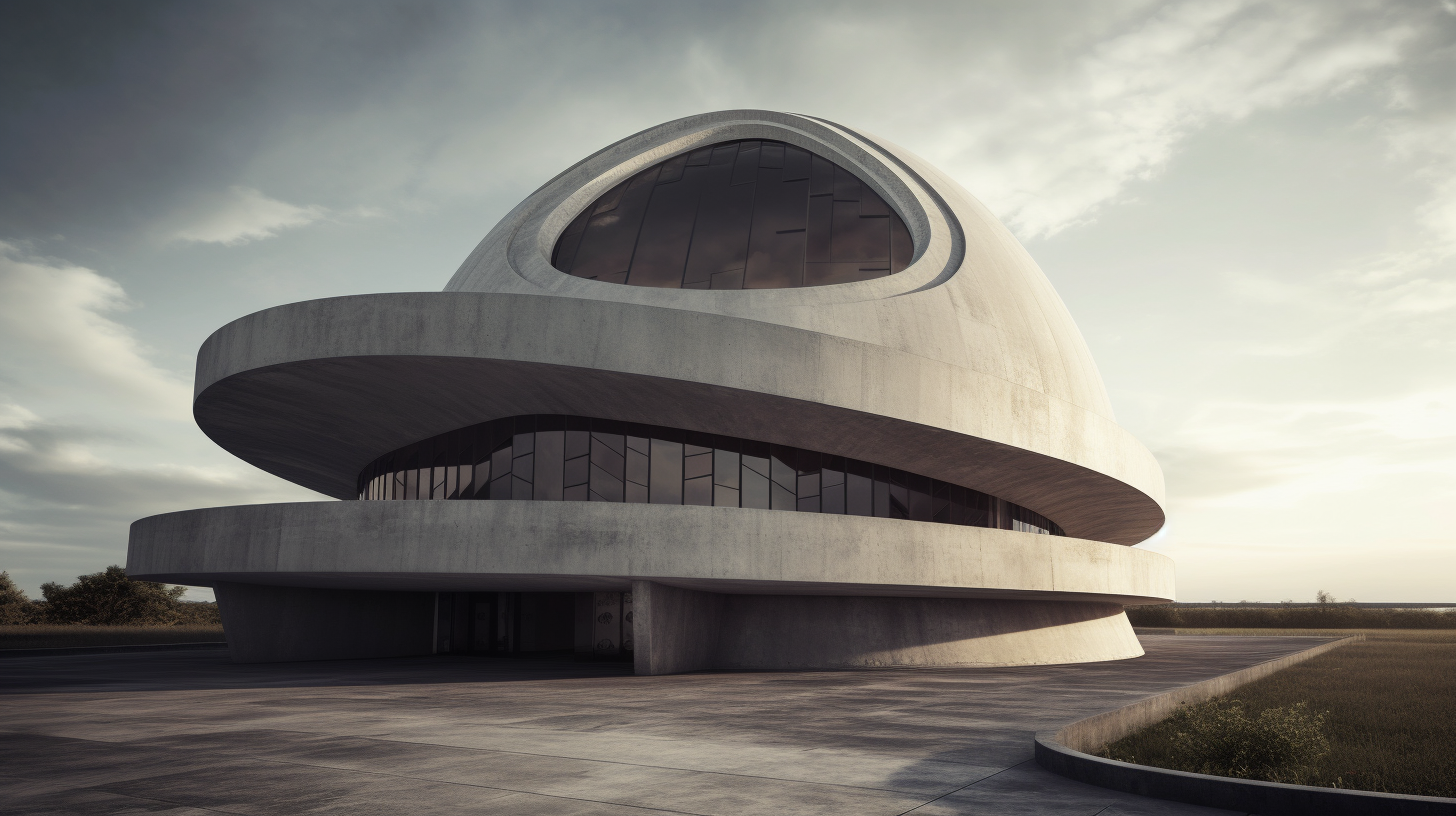 Futuristic concrete church