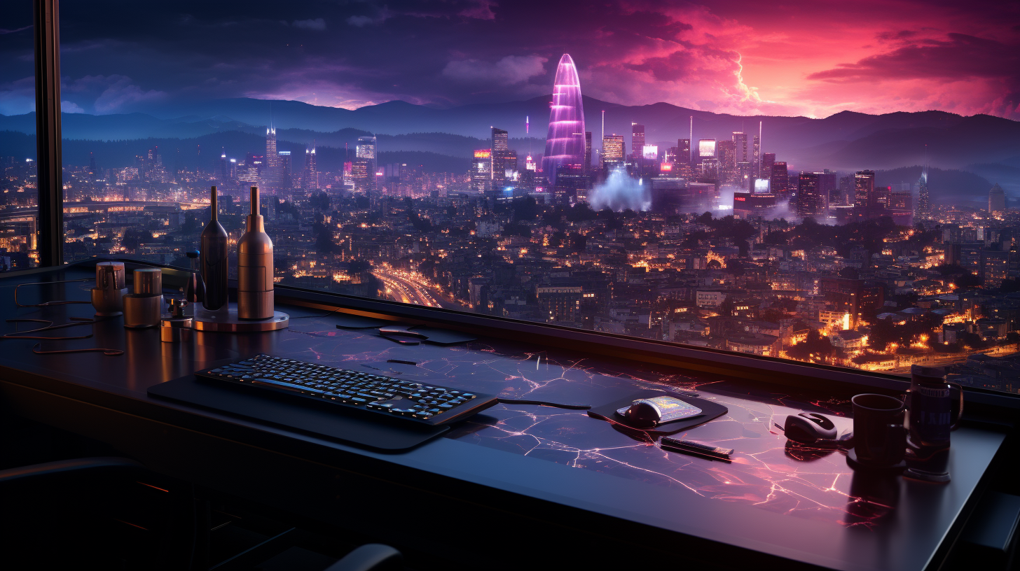 High-tech cyberpunk Linux wallpaper