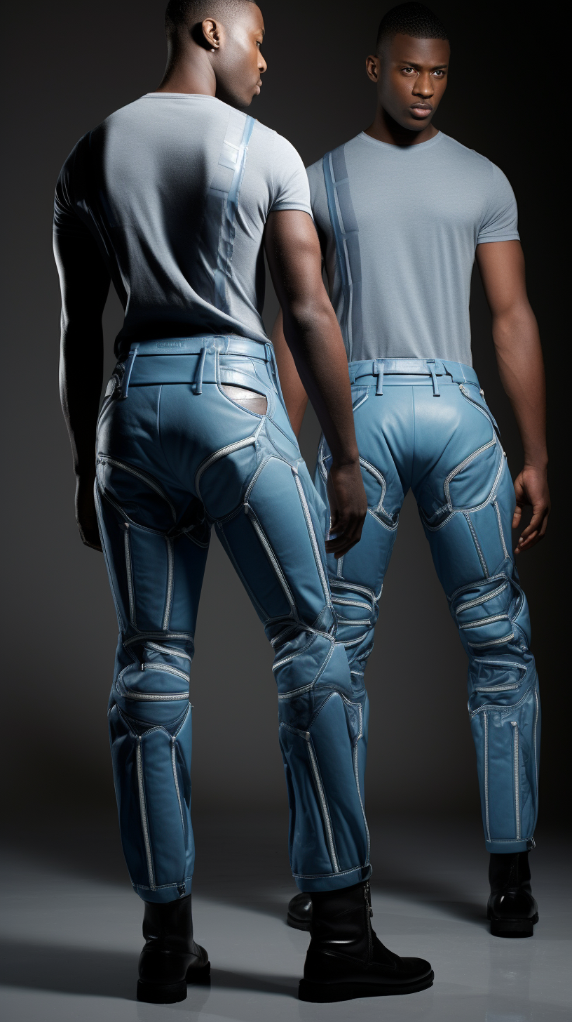 Futuristic denim jeans in style