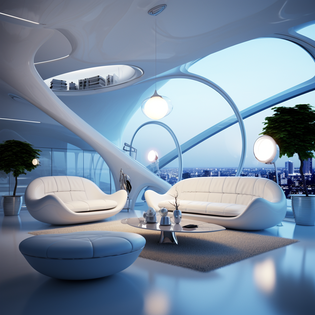 Elegant futuristic living room design