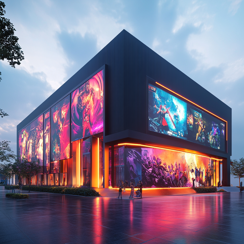 futuristic esports museum entrance design