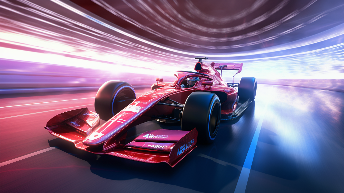 Futuristic Formula One Car on Racetrack