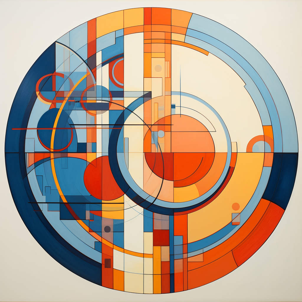 Abstract futuristic geometric shapes artwork