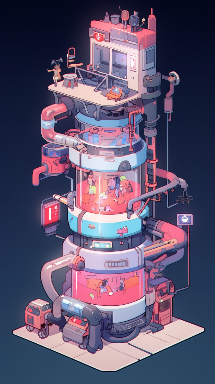 Magical potions in futuristic Hell vending machine