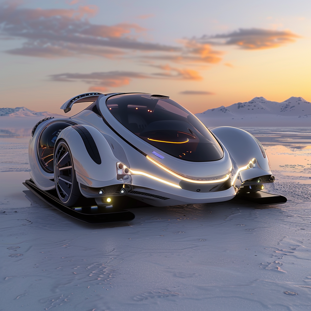 futuristic hover car rally hypercar