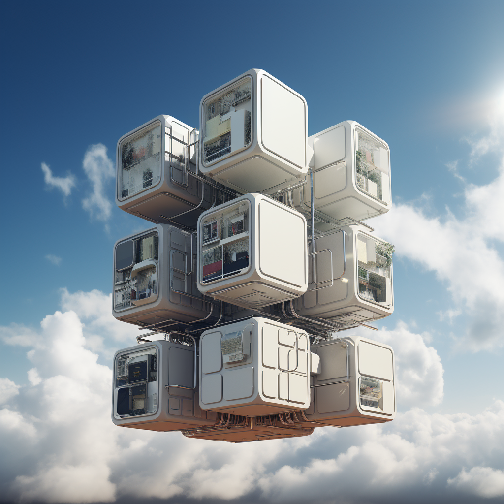 Futuristic HVAC Cubes Stacked Design