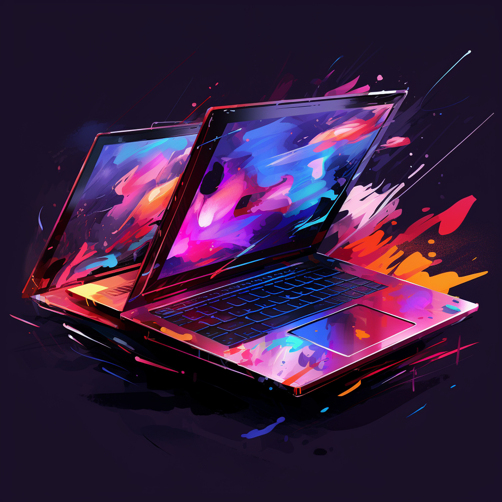 Illustration of futuristic laptops