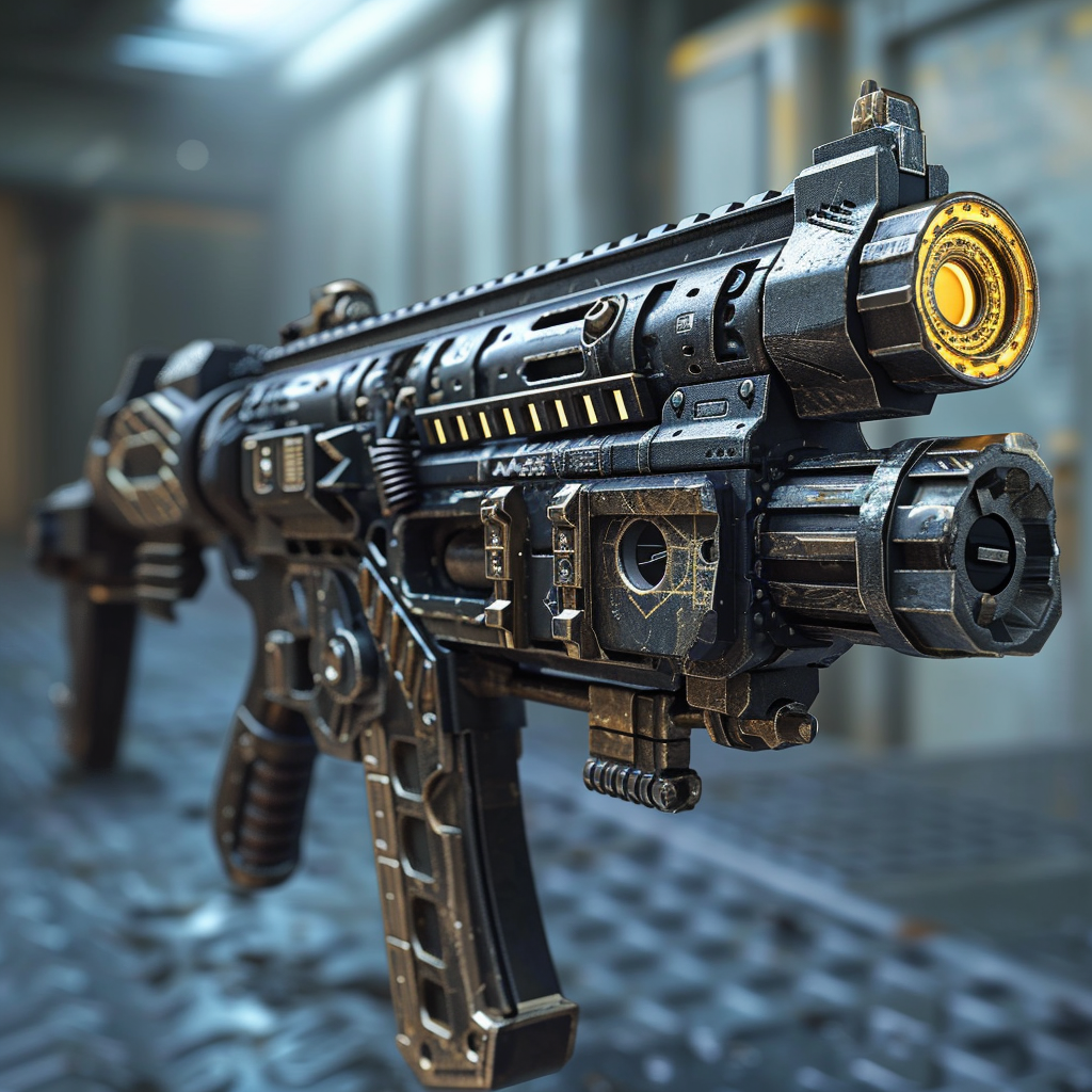 High-Tech Machine Gun in Photorealistic Style