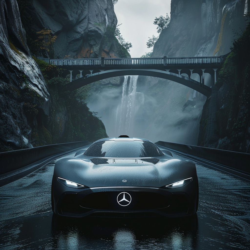 Super Futuristic Mercedes Car Mountains