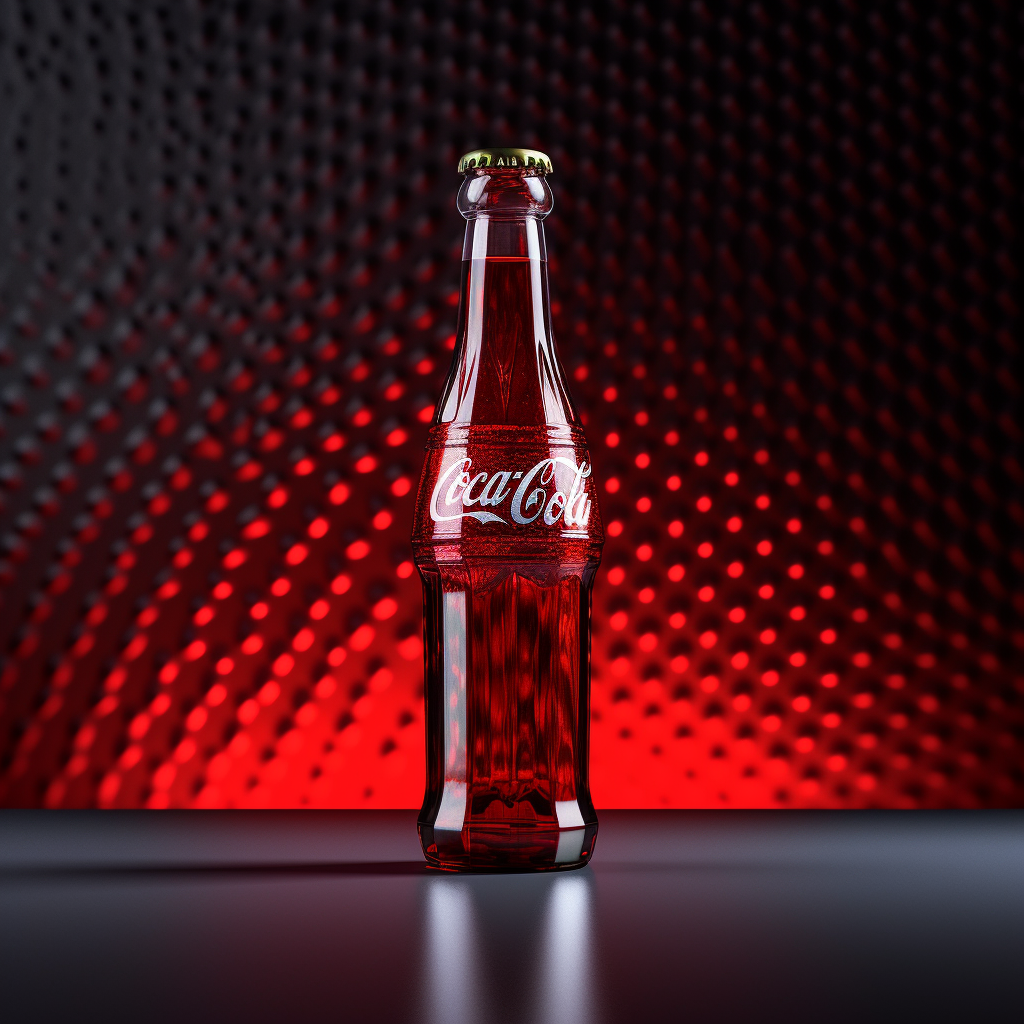 Futuristic Metal Coca Cola Bottle in Minimal Backdrop