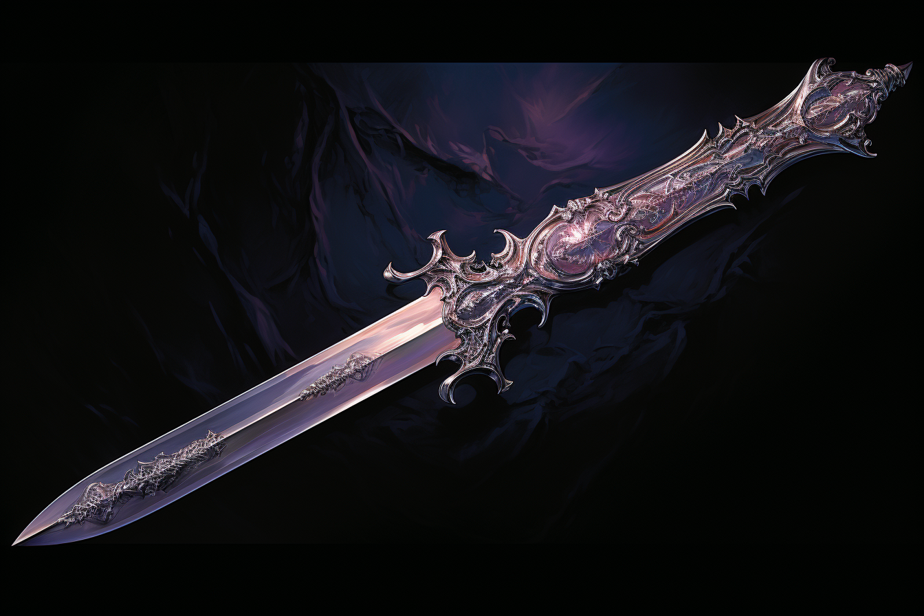 Futuristic metallic sword illustration