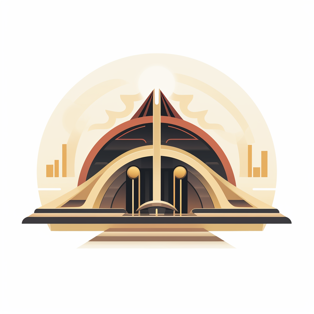 Futuristic minimalist arcology icon