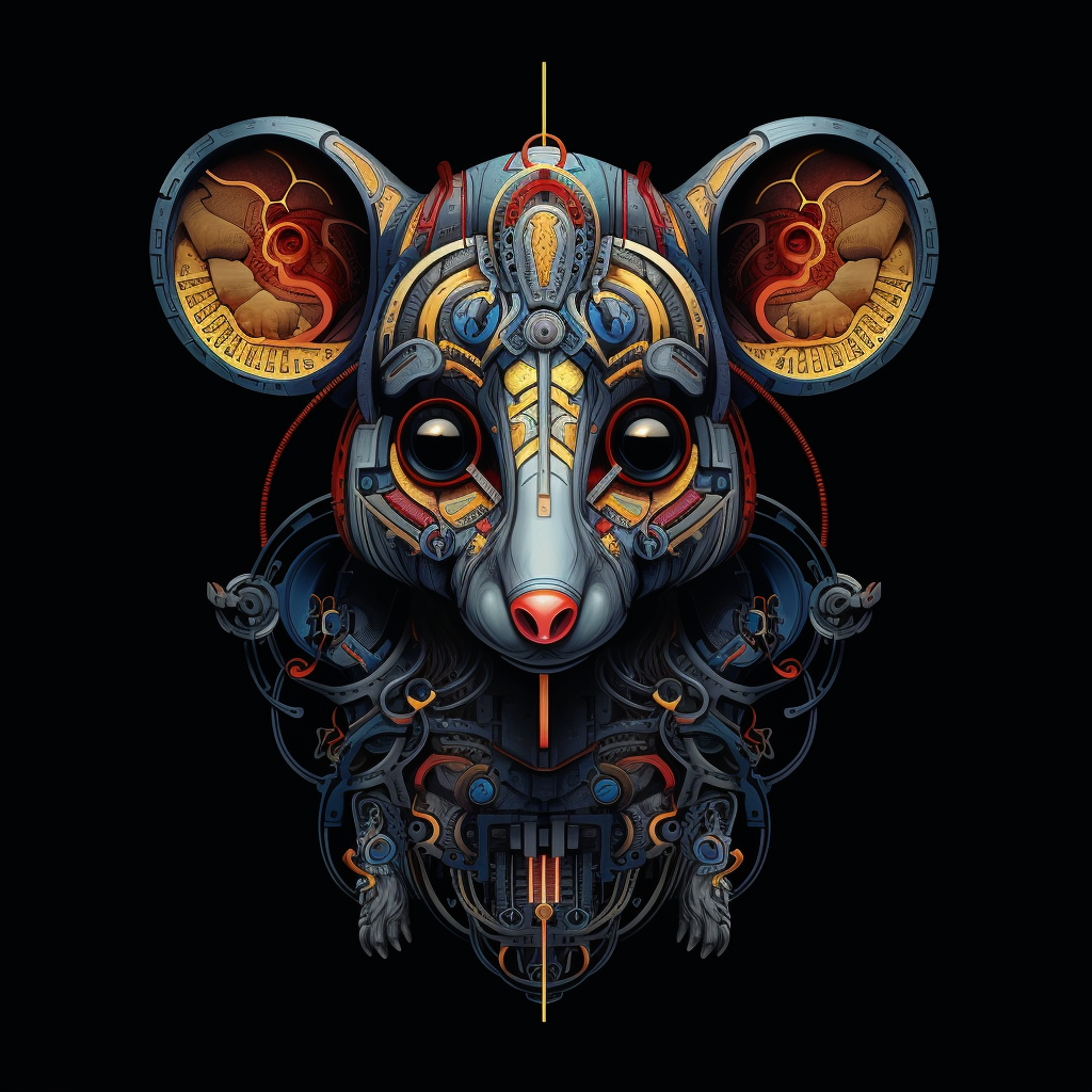 Futuristic mouse-elephant hybrid art