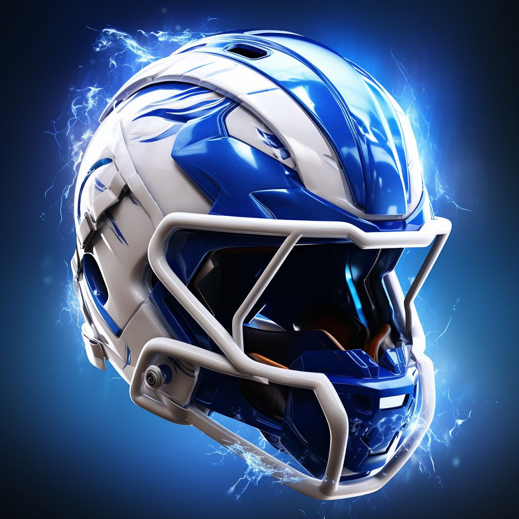 Futuristic NFL Helmet White Horse Lightning