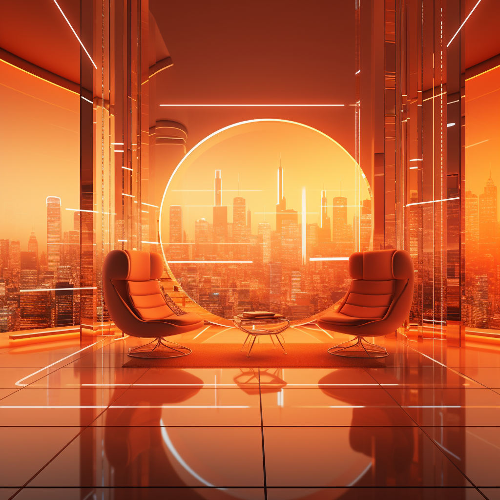 Futuristic orange Miami lights modern marketing agency