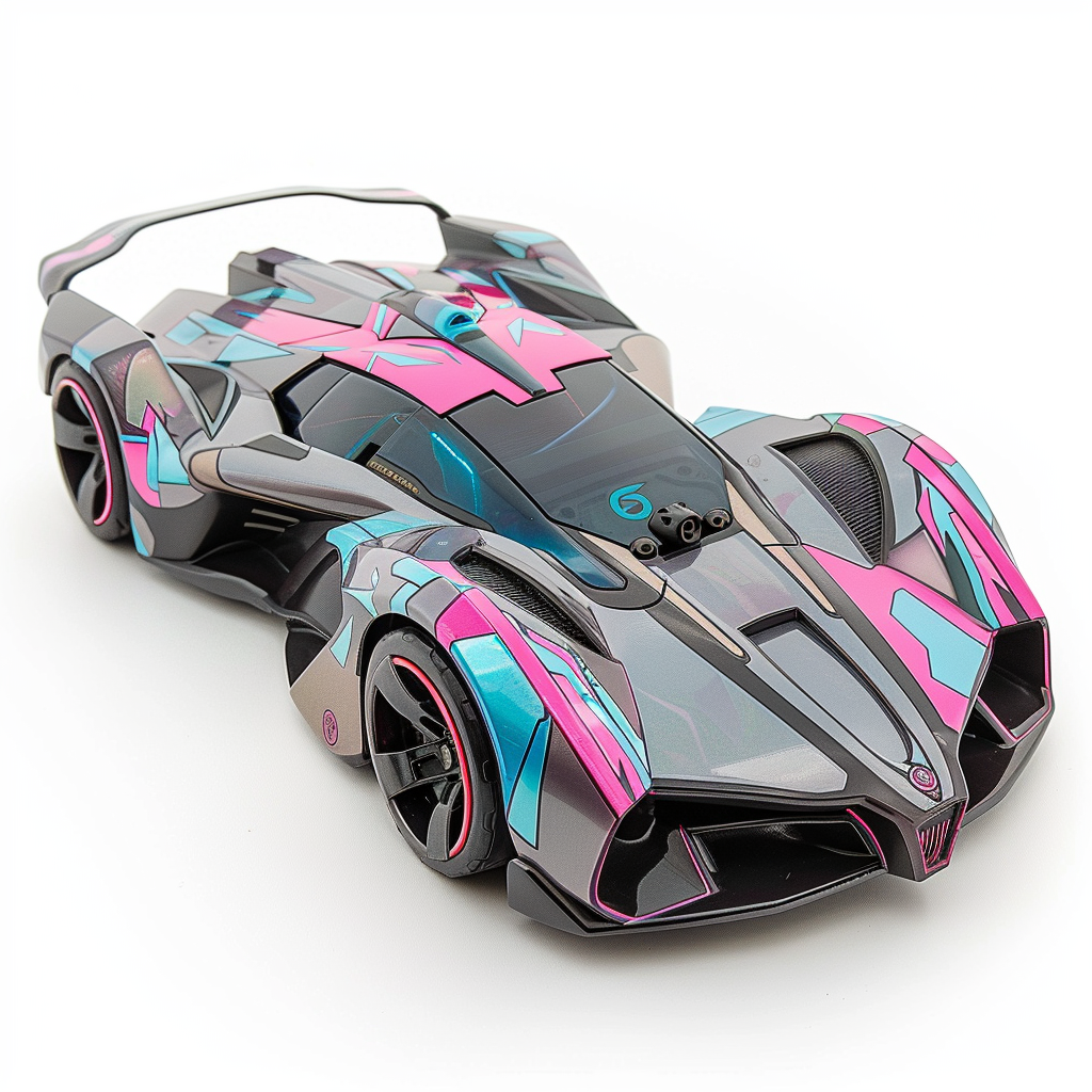 Grey Pink Blue Futuristic RC Sports Car