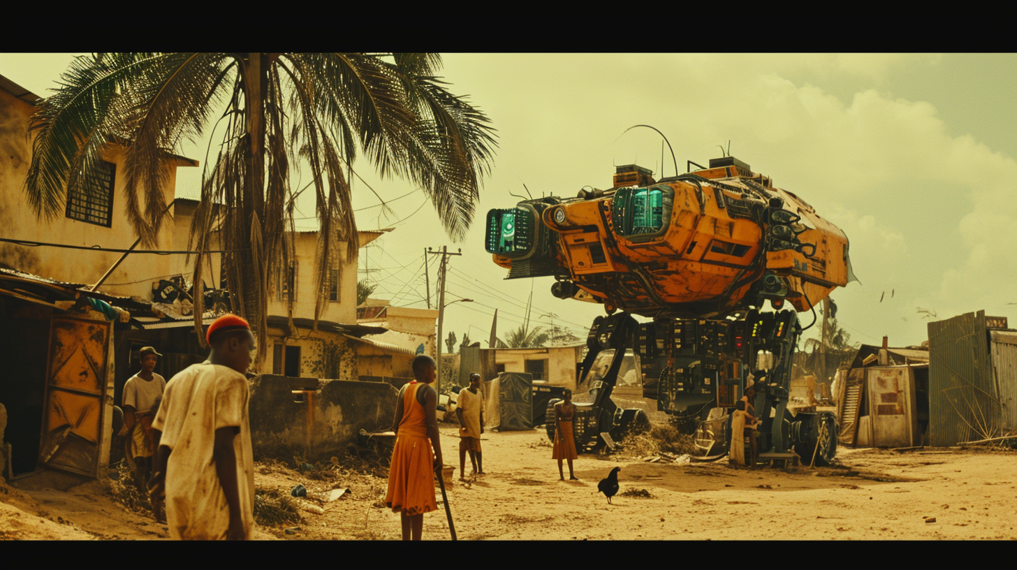 futuristic sci-fi African village