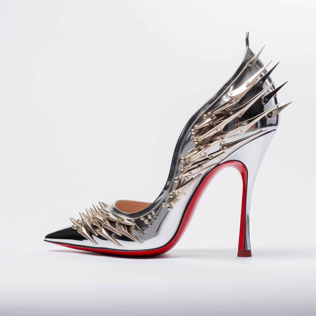 Stylish high heels with silver eagle detail