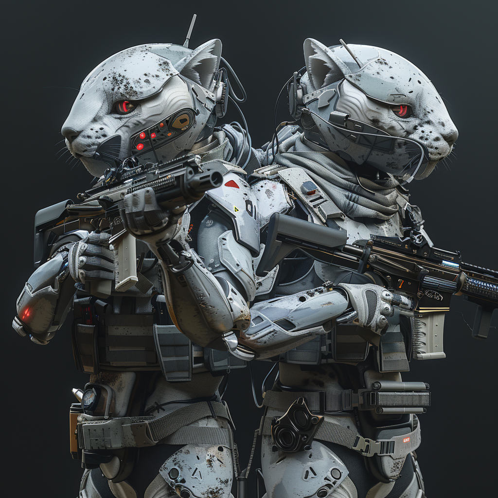 soldier humanoid lynx shark laser futuristic