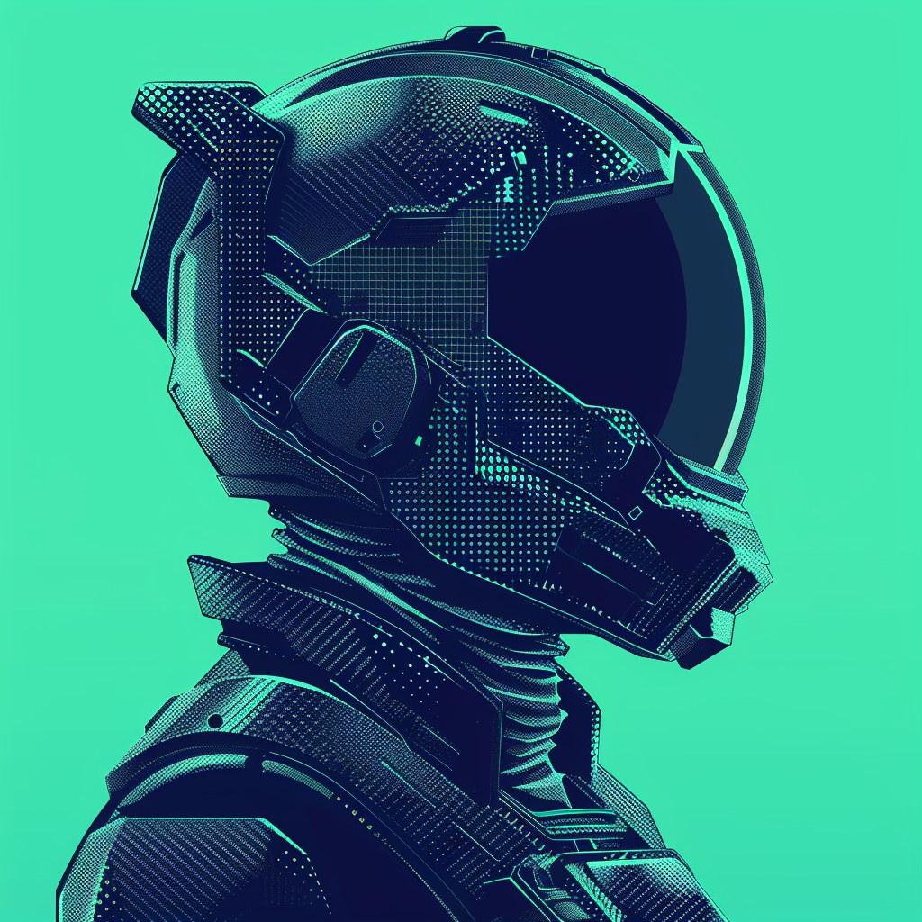 soldier in futuristic helmet illustration