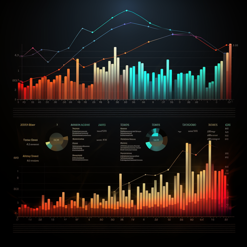 Artistic bar chart with futuristic galaxy stats