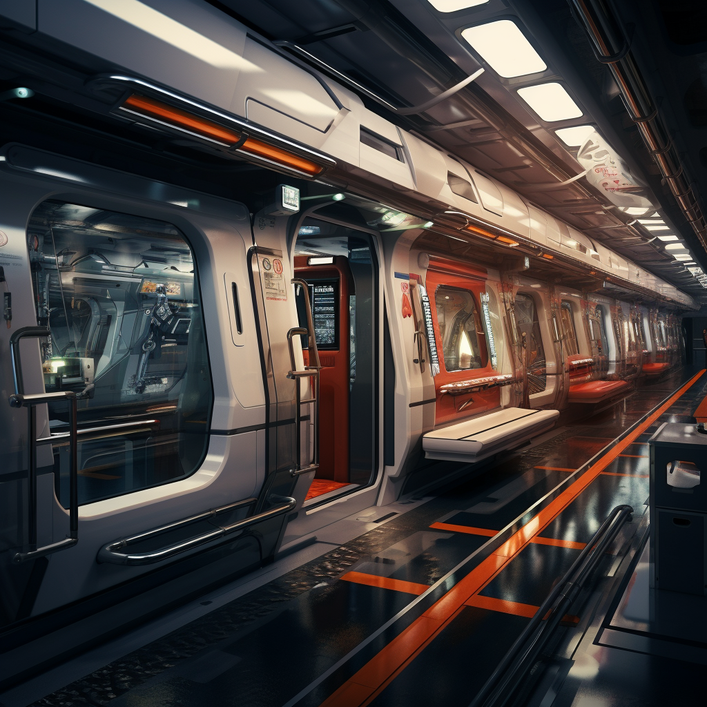 Ultra Realistic Futuristic Subway Train