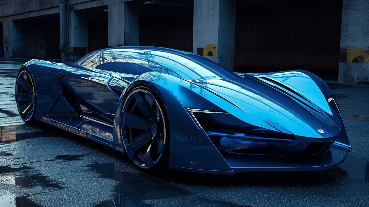 Metallic blue and black car