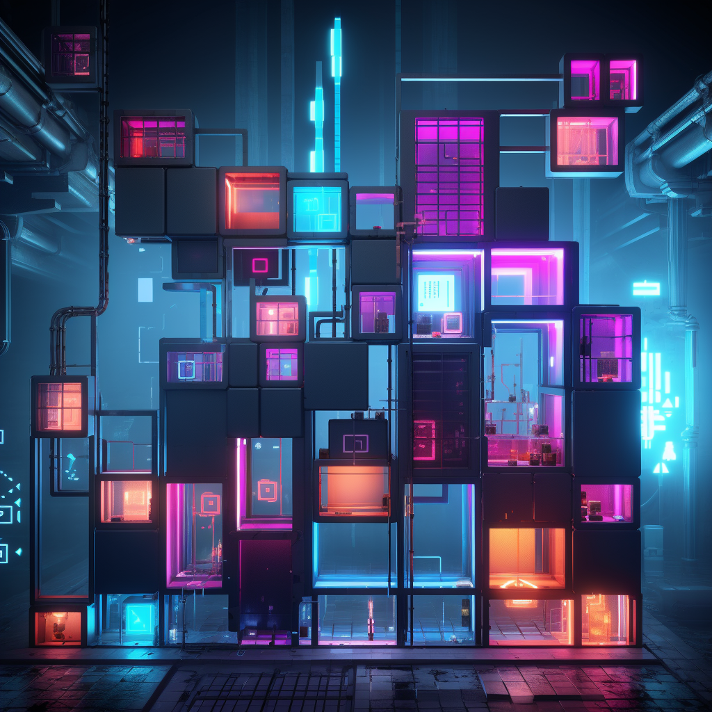 Futuristic Tetris game screenshot