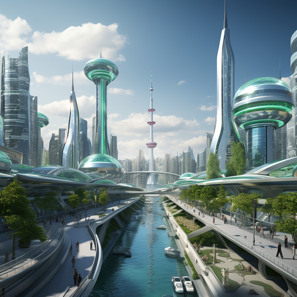 Futuristic green buildings in Istanbul