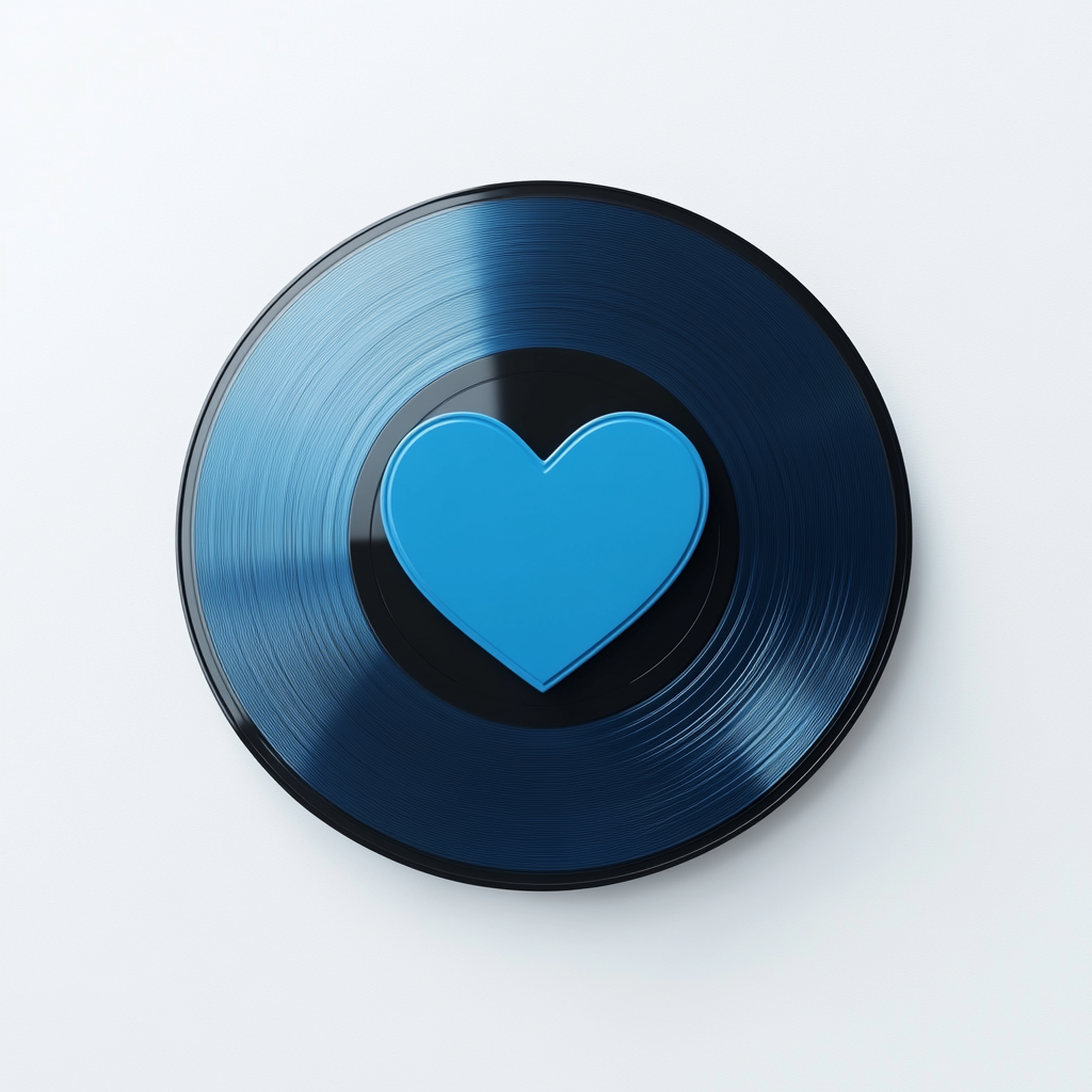 blue gradient vinyl heart